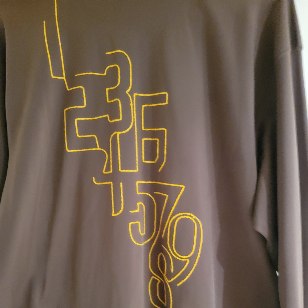 Nike vintage thermal jacket XL brown with yellow stitching on back gently used - Picture 3 of 3